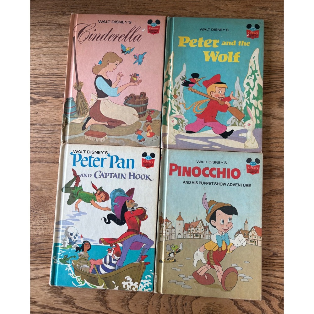 4 Vintage Disney Wonderful World of Reading Books Rare Peter & the Wolf & More - Picture 1 of 9